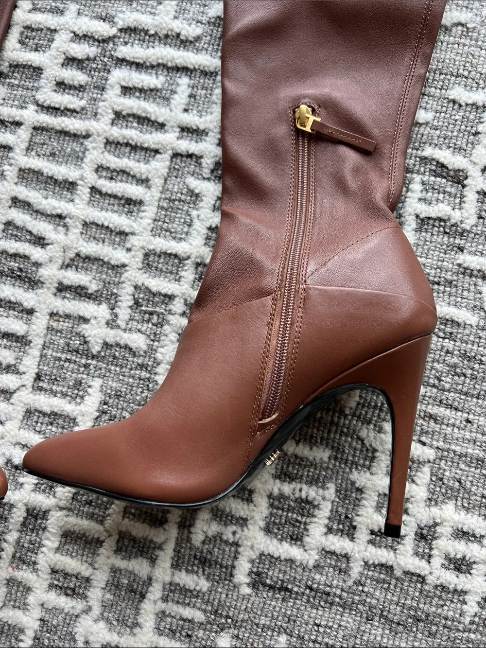 New (NWOB) Reiss Caia Over The Knee Leather Boots in Tan Size 38